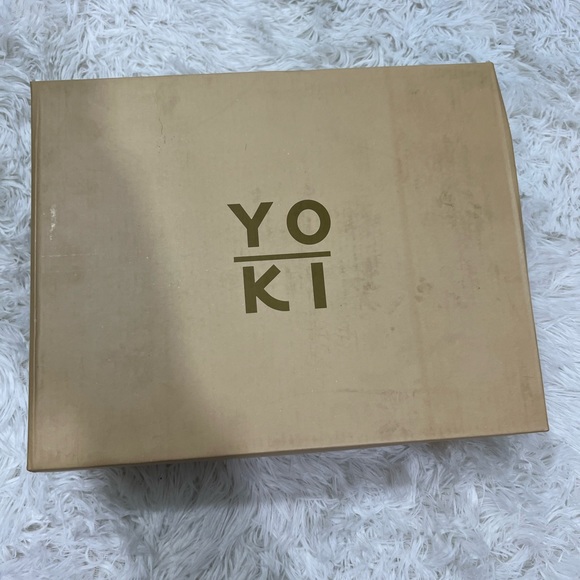 YOKI Over The Knee Stretch Peep Toe Boots Heart Shaped Heel Zip Up Black Size 7 - Picture 15 of 15